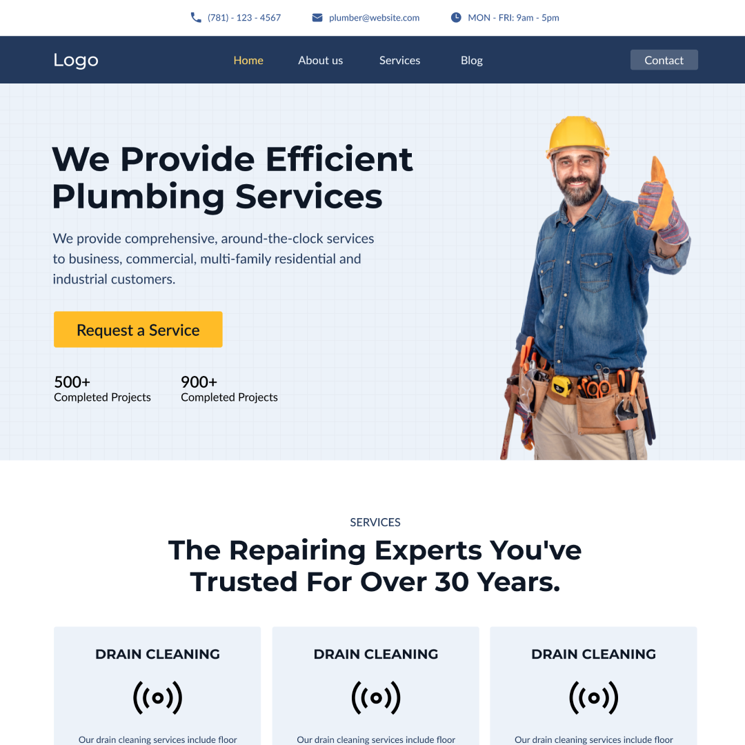 Plumber Web Design